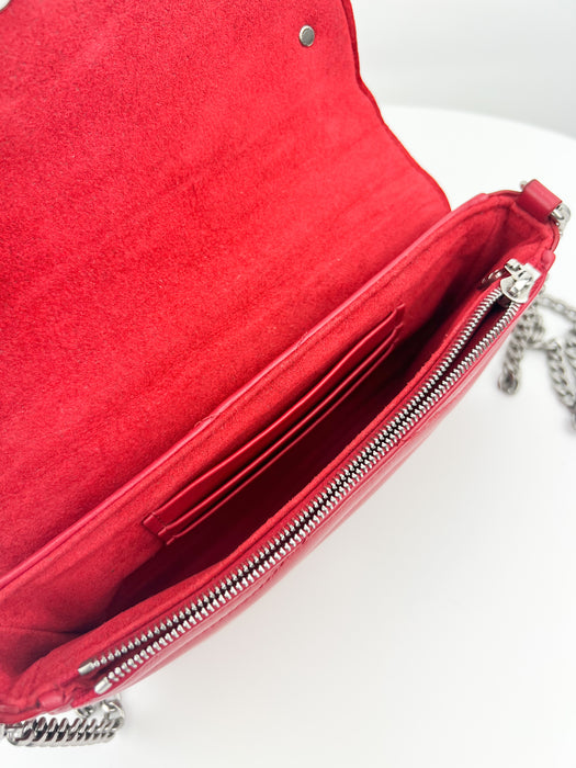 Louis Vuitton Calfskin New Wave Chain Pochette Scarlet