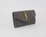 SAINT LAURENT GREY SMALL MONOGRAM WALLET