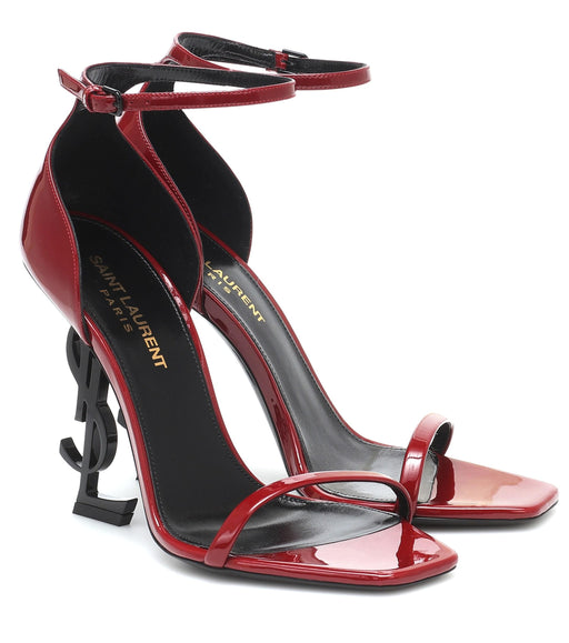 Saint Laurent Opyum Sandals in Hot Red Patent Leather