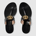 Gucci Leather Thong Sandals With Double G in Black