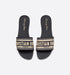 Dior Dway Navy Blue Embroidered Slides