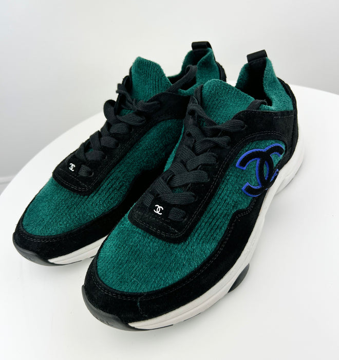 Chanel Suede Calfskin and Fabric Sneakers