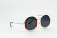 Gucci round red and blue sunglasses