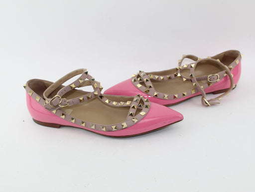 VALENTINO ROCKSTUD FLATS SIZE 39 - LuxurySnob