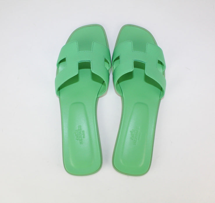 Hermes Oran Sandal in Light Green