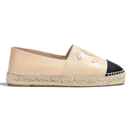 Chanel Lambskin CC Espadrillestt nude