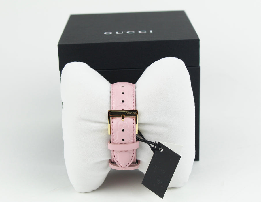 Gucci G-Timeless 38mm Yellow Gold Pastel Pink Watch