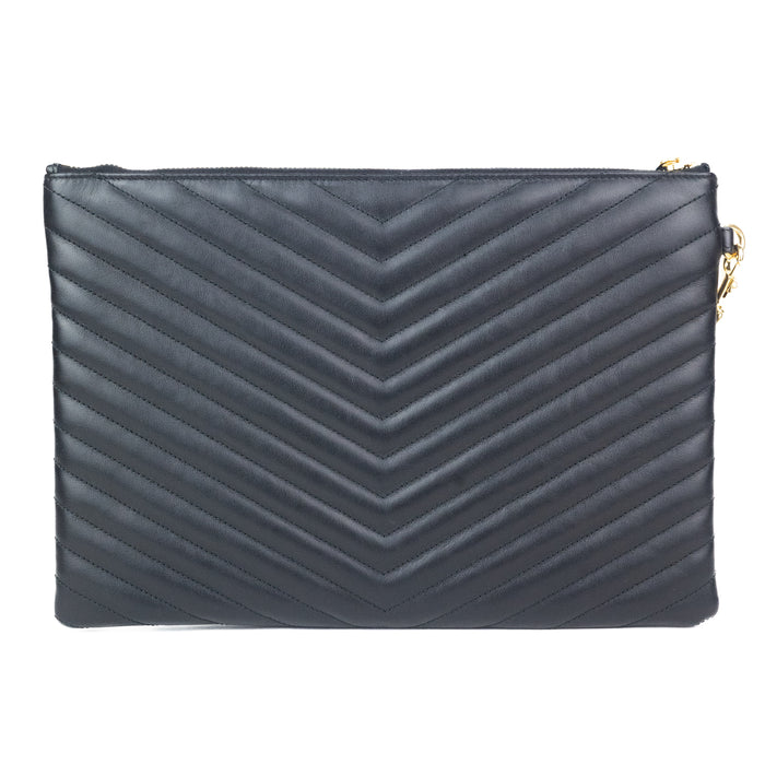 Saint Laurent Monogram Wristlet in Matalasse Leather