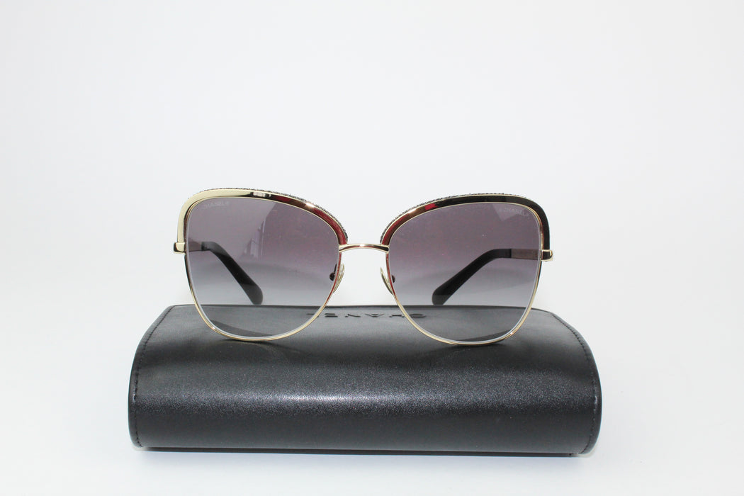 Chanel Black and Gold Square Sunglasses