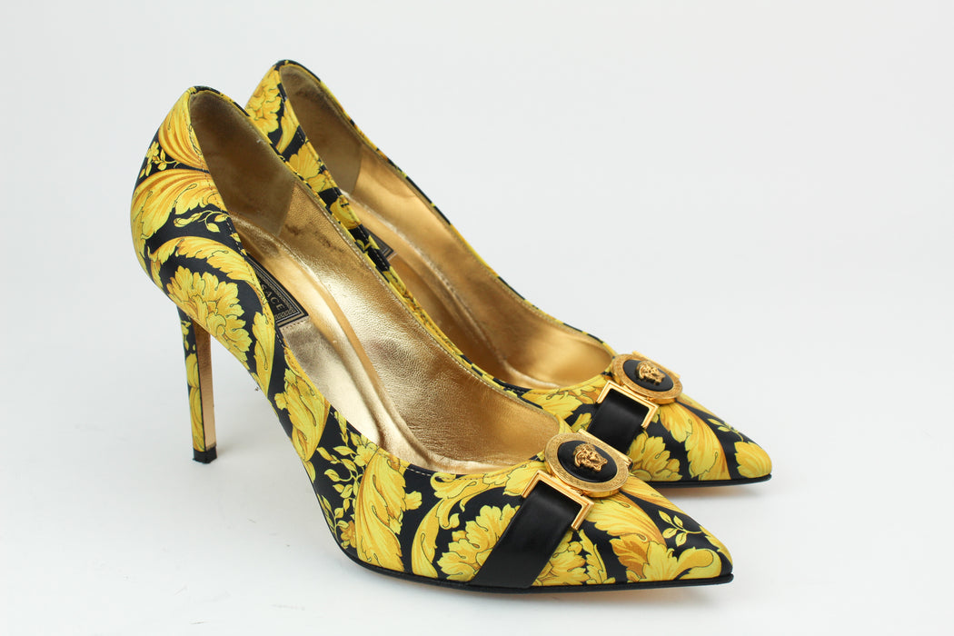 Versace Leather Baroque Pumps