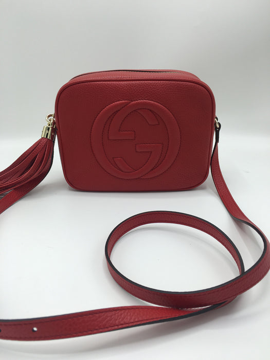 GUCCI SOHO LEATHER DISCO BAG RED - LuxurySnob