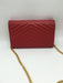 YSL ENVELOPE MONOGRAM CHAIN WALLET RED - LuxurySnob