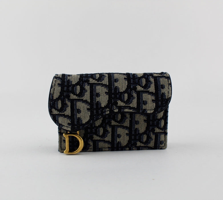 DIOR OBLIQUE SADDLE  FLAP CARD HOLDER