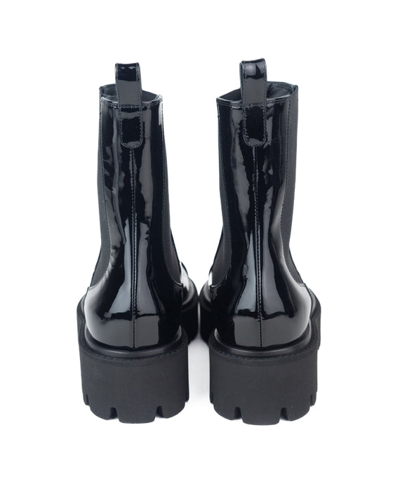 Chanel Patent Leather Boots in Black