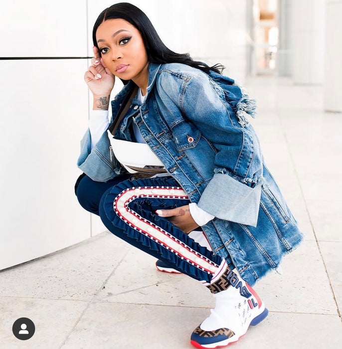 Laurence and Chico Pearl and Ruffle Embellished Pants