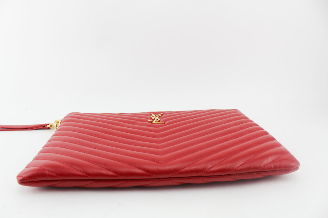 Saint Laurent Monogram Wristlet in Matalasse Leather