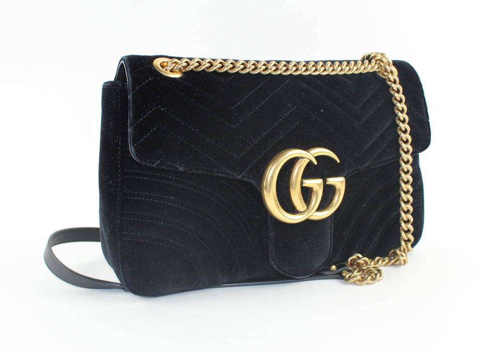 Gucci Marmont Large Velvet shoulder Bag