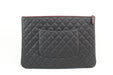 Chanel Large O Case Quilted Caviar Clutch