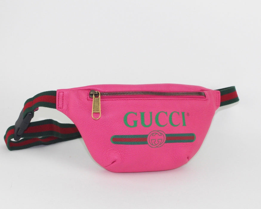 GUCCI PINK LOGO BELT BAG SMALL