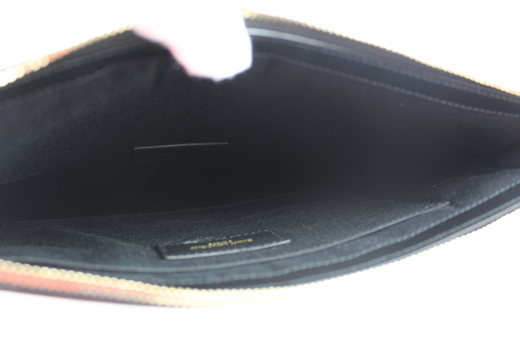 Saint Laurent Rive Gauche Leopard Print Wristlet