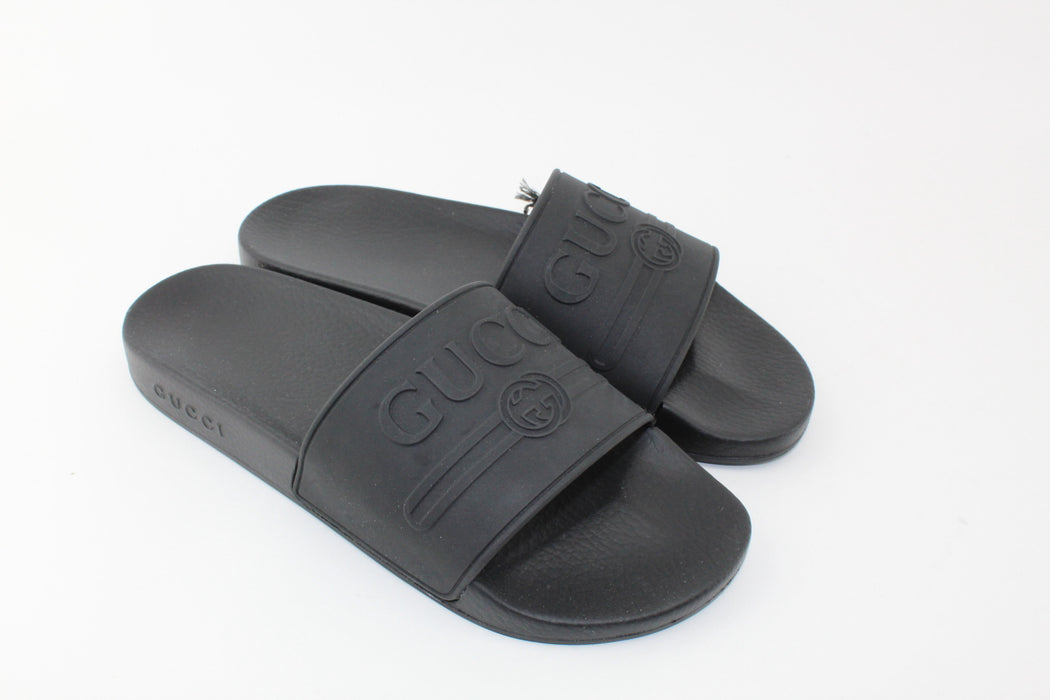 GUCCI BLACK LOGO SLIDES