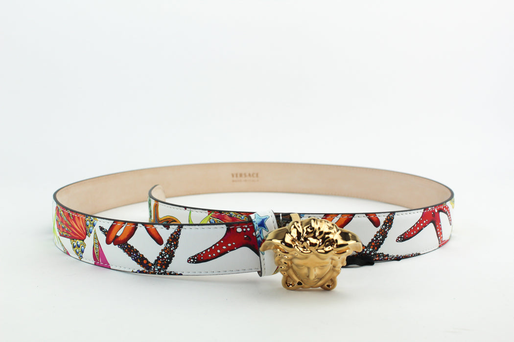 Versace La Medusa Tresor De La Mer Print Belt