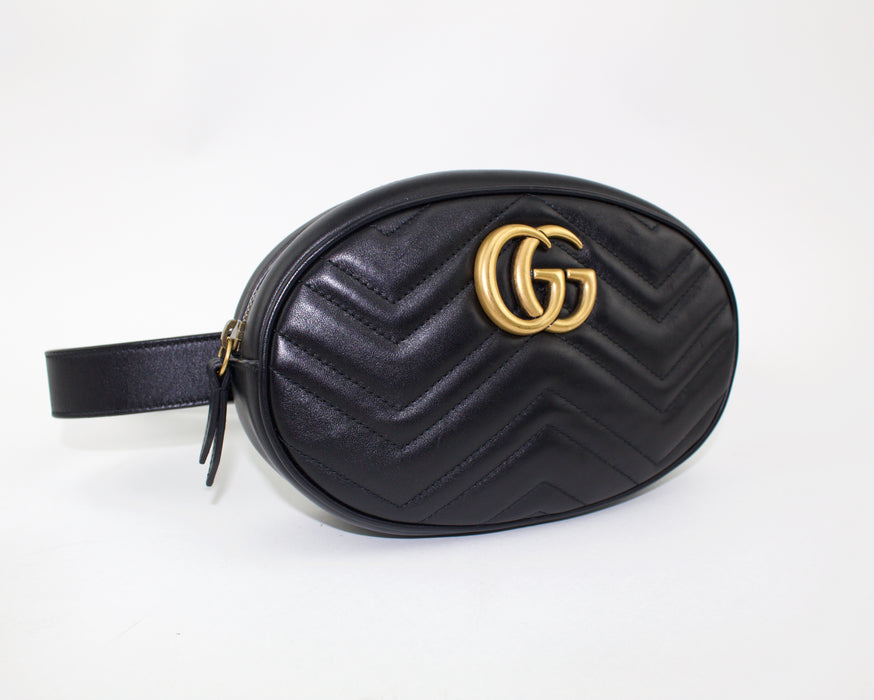 GUCCI GG MARMONT MATELASSÉ LEATHER BELT BAG SIZE 95/38