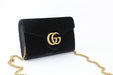 GUCCI VELVET MATELASSE GG MARMONT CHAIN BAG