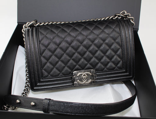 Chanel Caviar Medium Boy Bag in Black