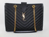 SAINT LAURENT GRAIN DE POUDRE MATELASSE CHEVRON MONOGRAM SHOPPING BAG - LuxurySnob