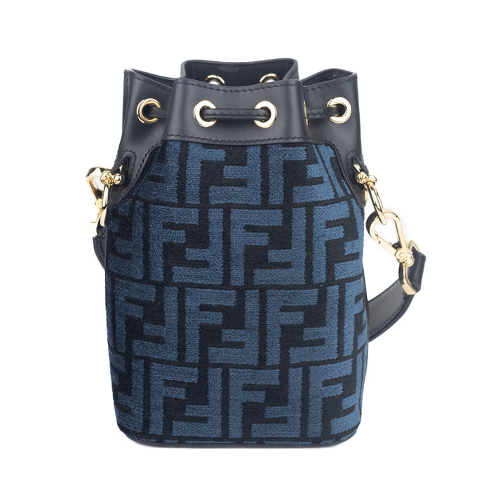 Fendi Mon Tresor Blue Tapestry Fabric Mini-Bag