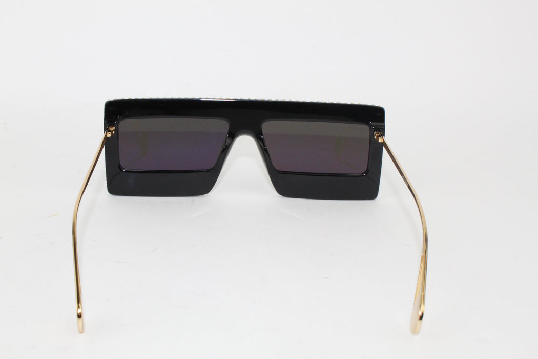 Gucci Acetate Crystal Mask-Frame Sunglasses Black