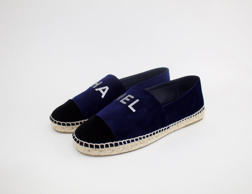 CHANEL VELVET ESPADRILLES SIZE 39 