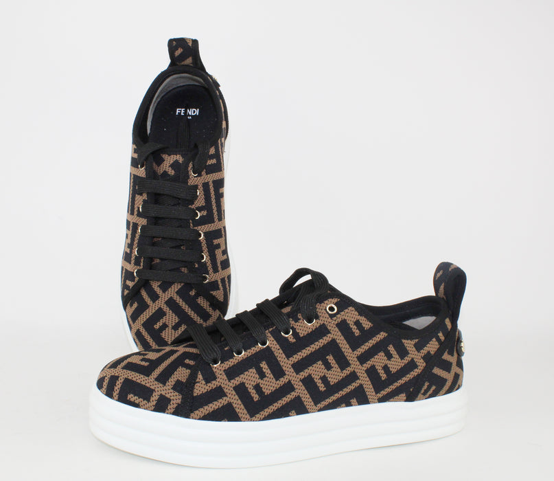 Fendi FF Logo Knit Platform Sneaker