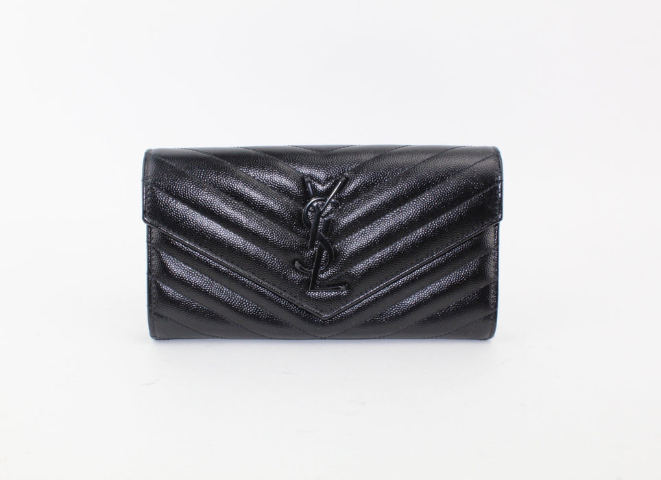 SAINT LAURENT QUILTED LEATHER WALLET