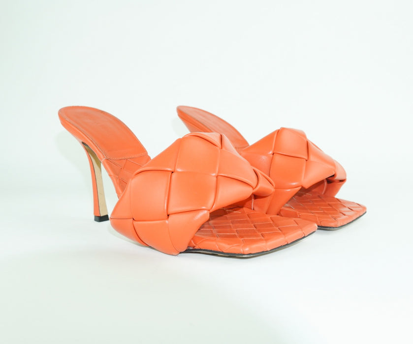 Bottega Veneta Quilted High Heel Slide Sandals