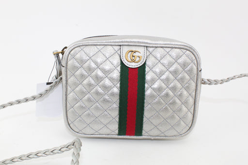 GUCCI TRAPUNTATA QUILTED MINI LEATHER CAMERA BAG