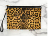 Saint Laurent Rive Gauche Leopard Print Wristlet