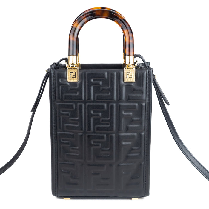 Fendi Mini Sunshine Shopper Bag in Black