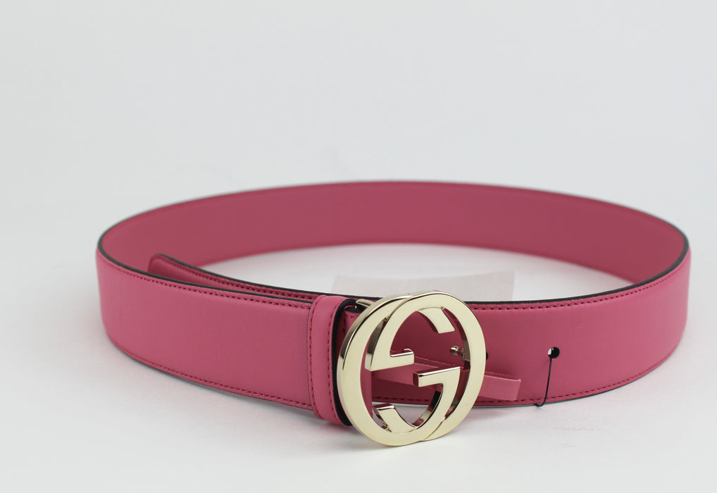 Gucci GG Pink Leather Belt