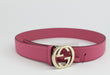 Gucci GG Pink Leather Belt