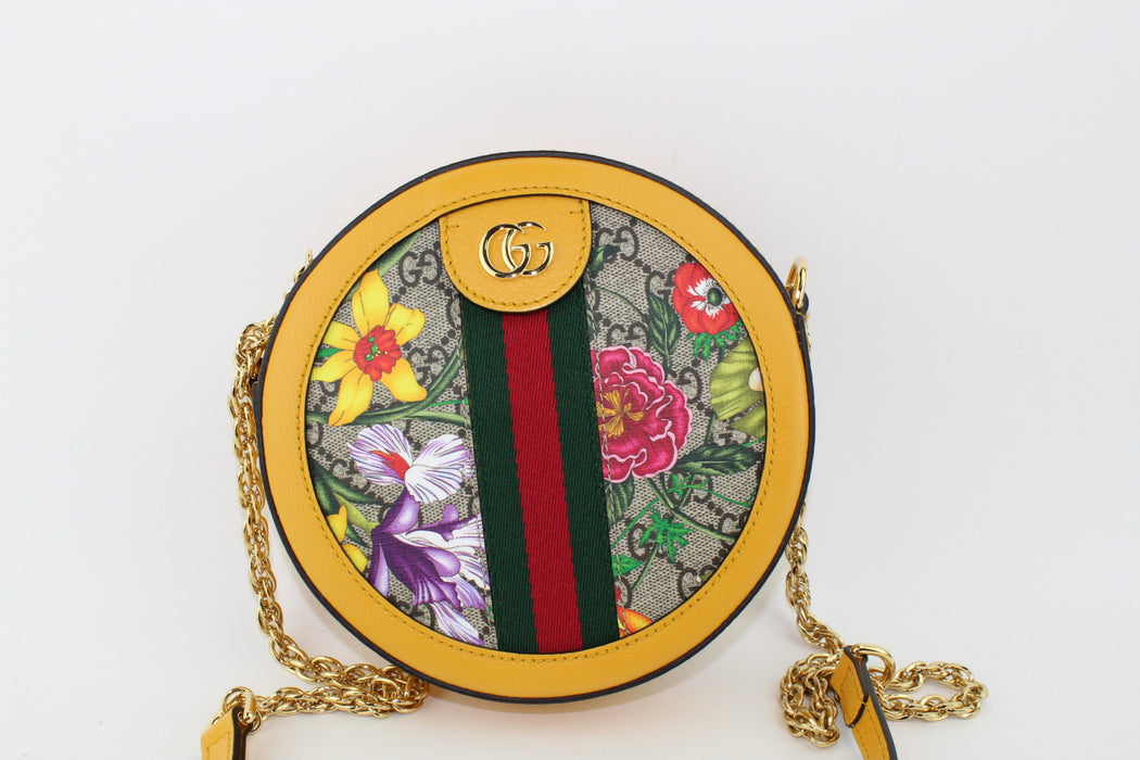 GUCCI GG FLORA MINI ROUND SHOULDER BAG