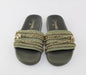 CHANEL CANVAS CHAIN FLAT SANDALS SIZE 38 - LuxurySnob