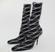 BALENCIAGA 80mm MONOGRAM LOGO SPANDEX BOOTIES - LuxurySnob