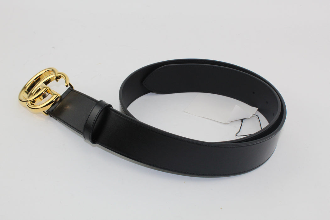 Gucci GG Marmont leather belt with shiny buckle