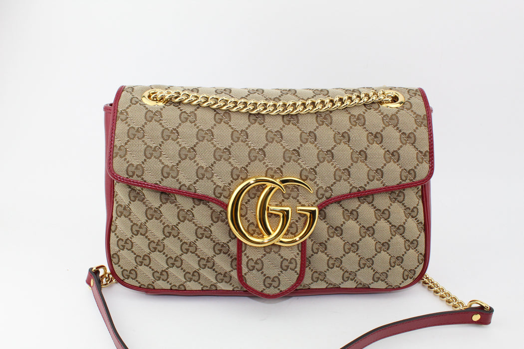 GUCCI GG MARMONT CANVAS MEDIUM SHOULDER BAG