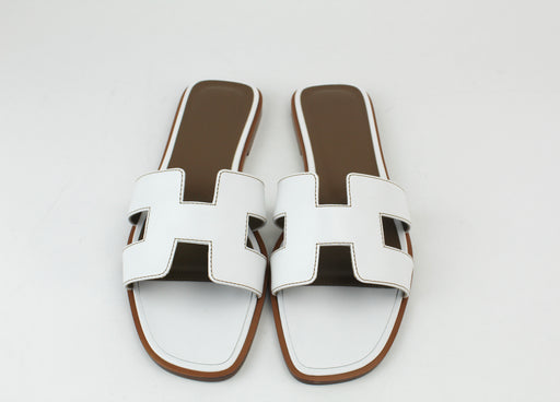 Hermes Oran Sandals white