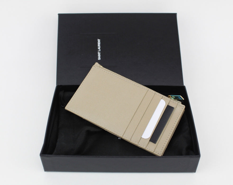 SAINT LAURENT SMALL LEATHER CARD HOLDER
