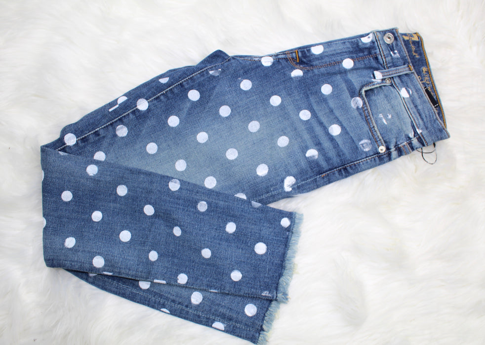 7 FOR ALL MANKIND POLKA DOT HIGH WAIST ANKLE SKINNY JEANS SIZE 27