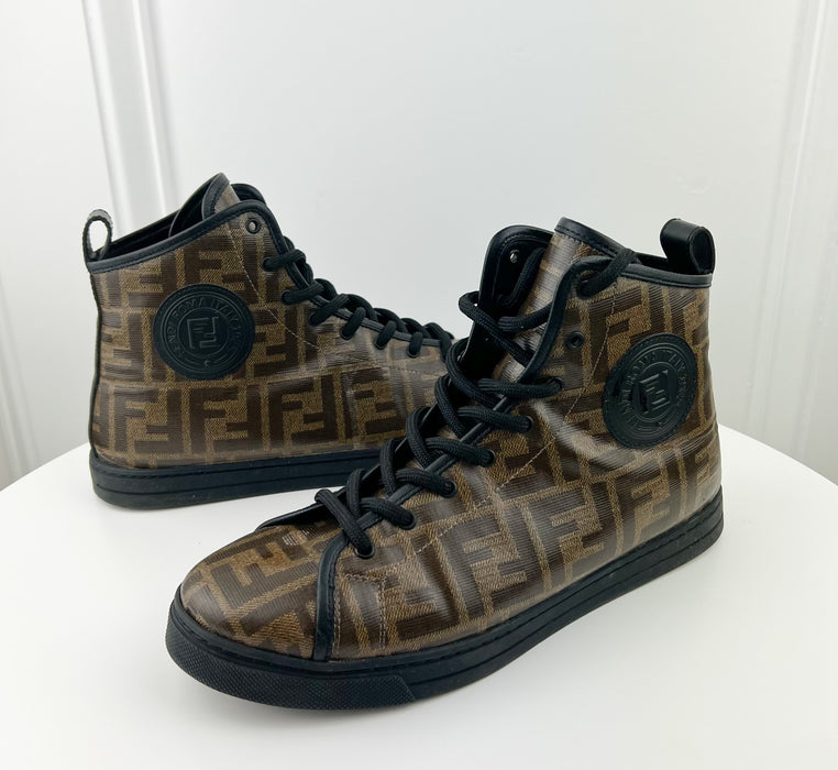 Fendi sneaker High Top Zucca Coated Canvas Sneakers